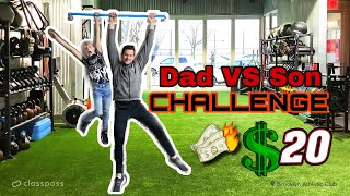 DAD vs SON who can hang longer CHALLENGE will WIN $20???