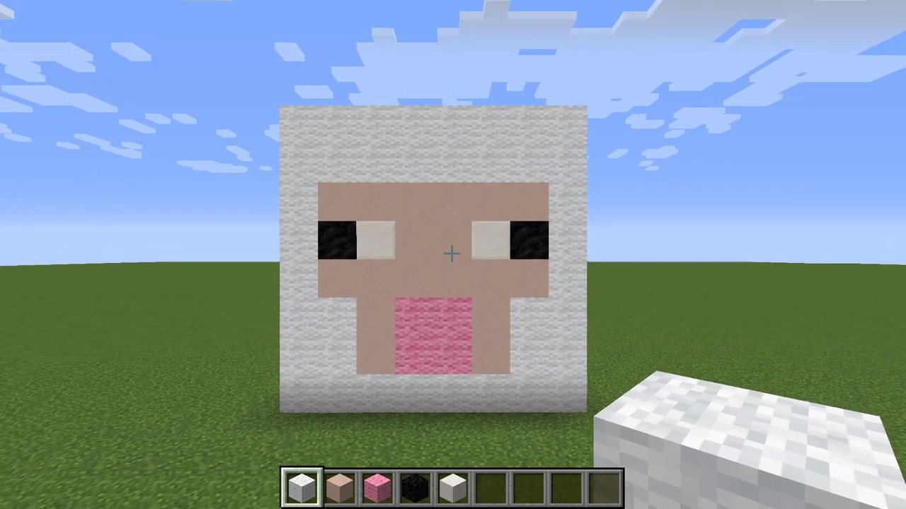 How To Make A Sheep Face In Pixel Art Minecraft Youtube