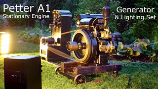 Vintage Engine - Petter A1 Stationary Engine & Homemade Generator - How to Start a Petter A1