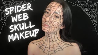 Spider Web Skull Makeup Tutorial Creepy Halloween Face Paint Sfx