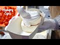 Myeongdong Street Food Korean Strawberry Souffle Pancake, 명동 길거리 딸기 수플레 팬케이크