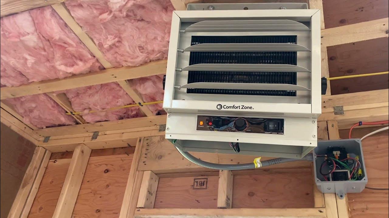 Garage heater installation with smart thermostat - YouTube