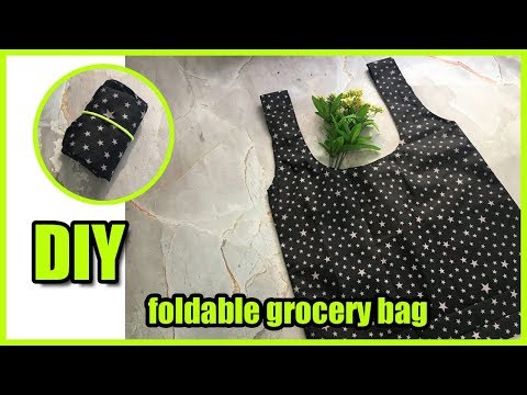 DIY | 접이식 시장가방 만들기 | Foldable grocery bag | 오버록없이 만들고 접어서 가방속으로 쏙!!~| 어바웃소잉