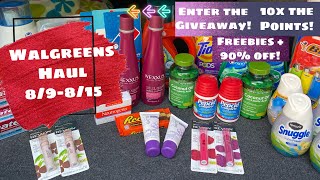 WALGREENS HAUL 8/9-8/15 EASY DEALS | 10X THE POINTS | FREEBIES + A GIVEAWAY! Net Worth