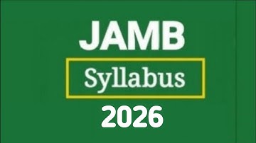 Jamb Syllabus 2026 (All Free)