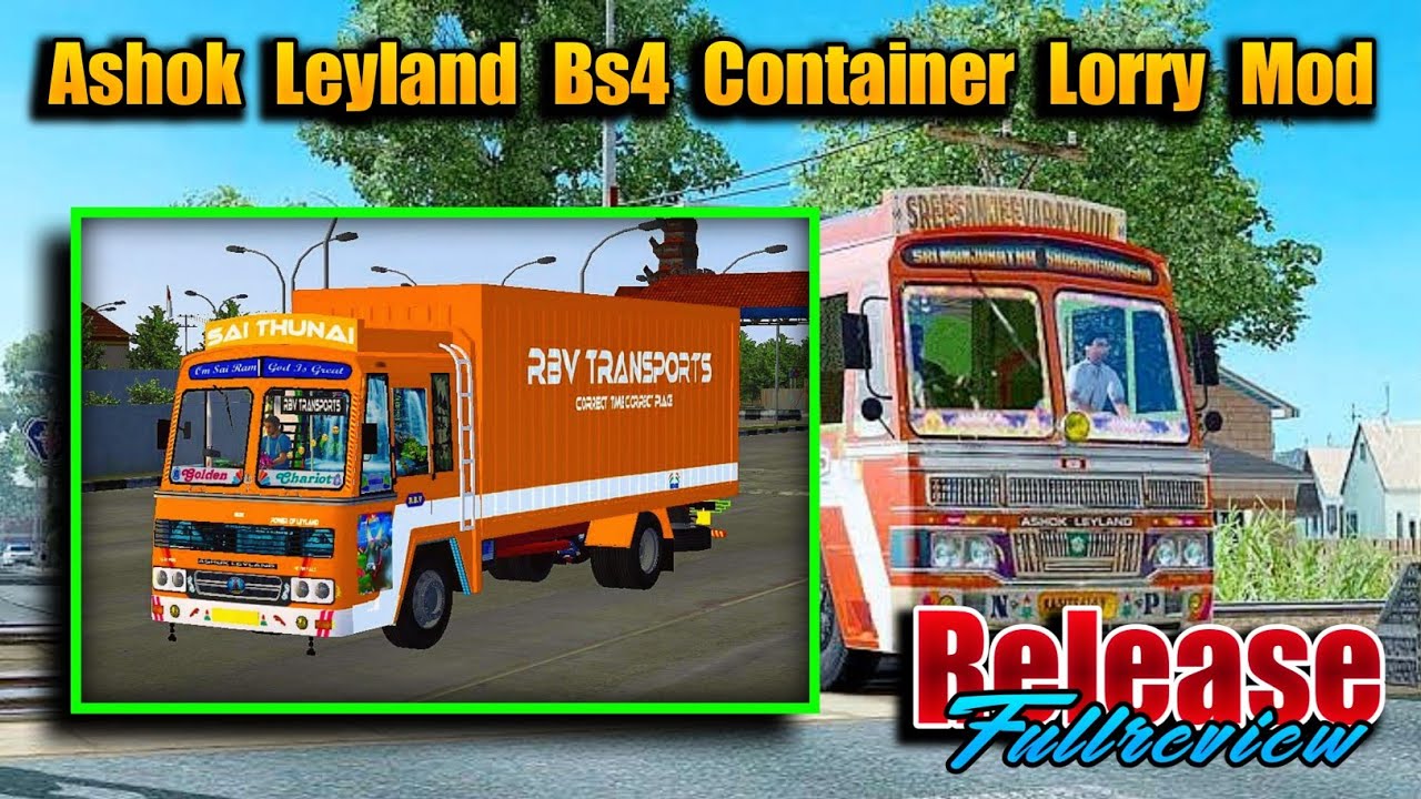 New bs4 ashok leyland container lorry mod release how to add bussid v3