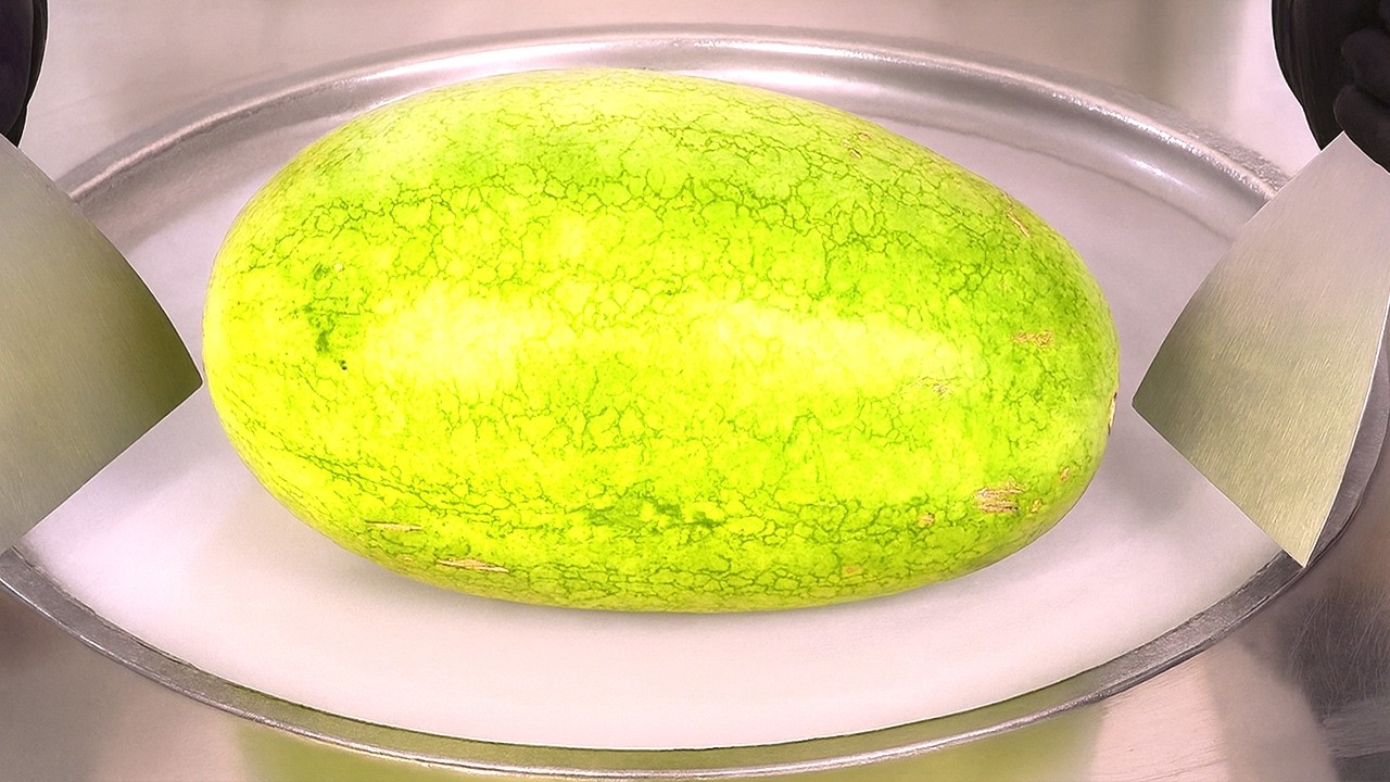 Yellow Watermelon Ice Cream Rolls | ASMR