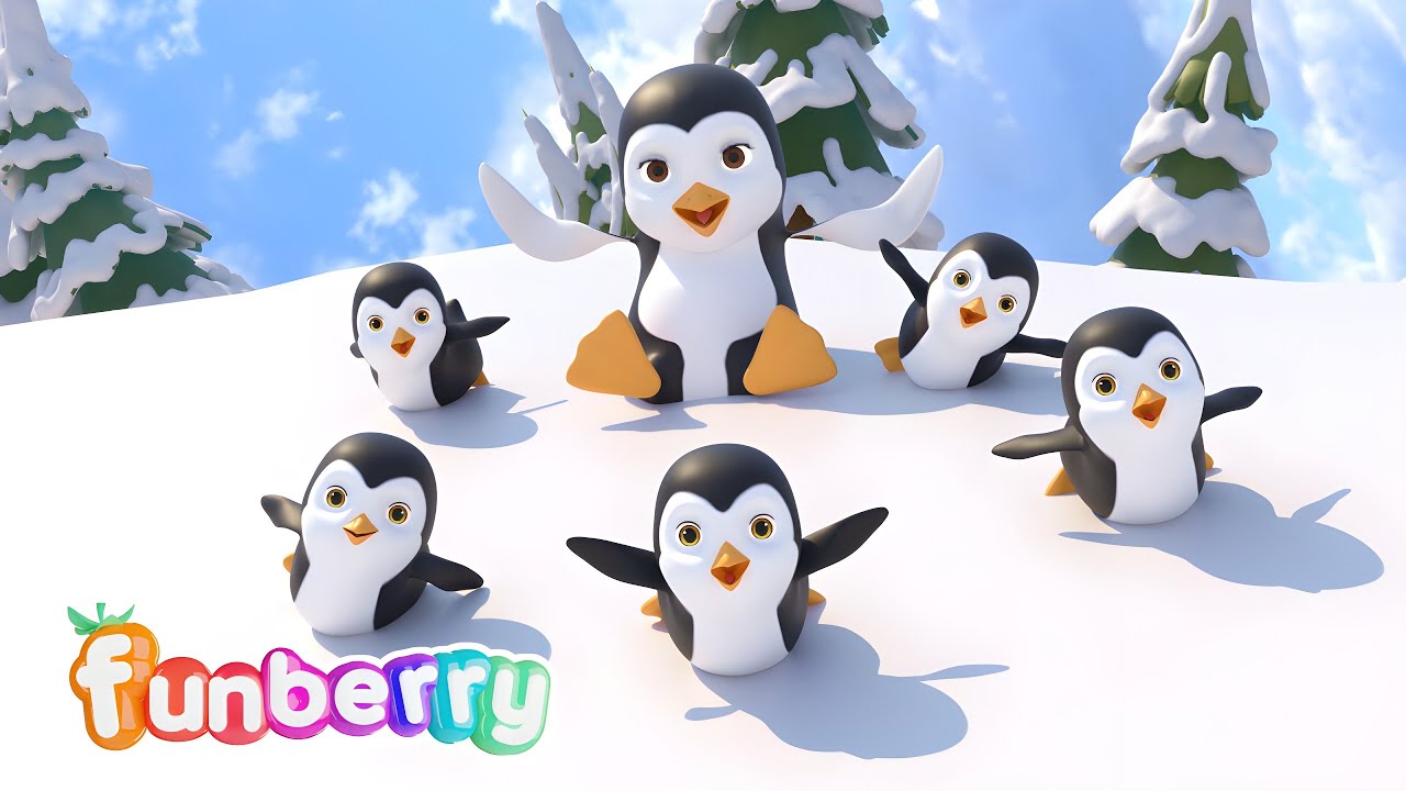 Five Little Penguins | Number Song For Kids | Funberry Nursery Rhymes ...