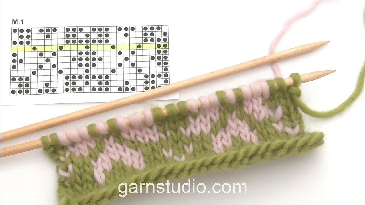 How to knit Fair Isle (2 color knitting) US/UK (Tutorial Video)