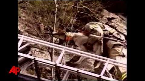 Raw Video: Crews Rescue Dog Stuck on Cliff