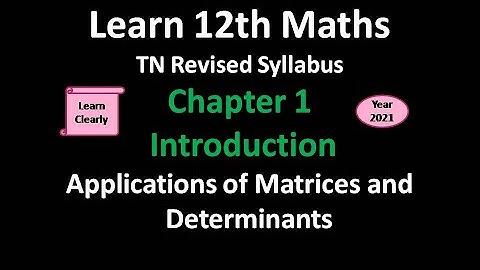 Tamil Nadu 12th Maths Chapter 1 Introduction Applications of Matrices and Determinants