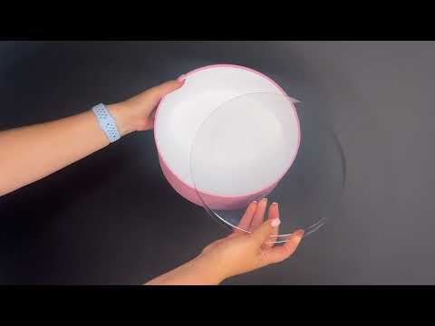 Коробка подарочная круглая с окошком капучино 25х9 см Украина, видео 1