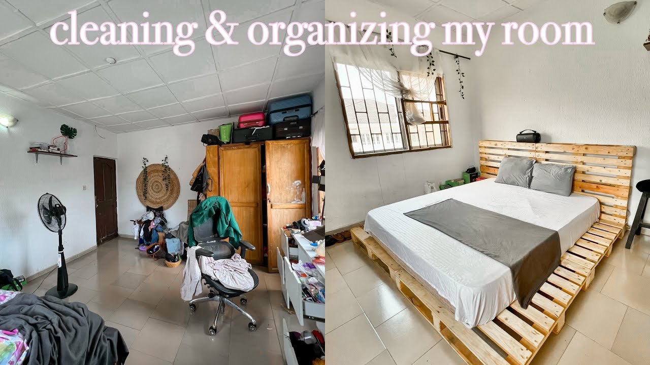 cleaning & organizing my messy bedroom | satisfying and aesthetic ...