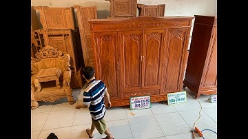 Báo giá : Tủ Áo 4 cánh 3 buồng gỗ Hương Đá Hàng Đặt Kích Thước theo Yêu Cầu - ĐỒNG KỴ LINH LONG