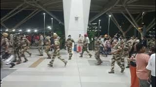 Lathi charged On Airport By CISF