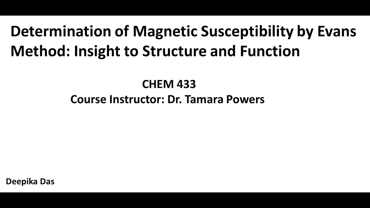 CHEM 433: Guest Lecture on Evans Method - Part 1 - YouTube