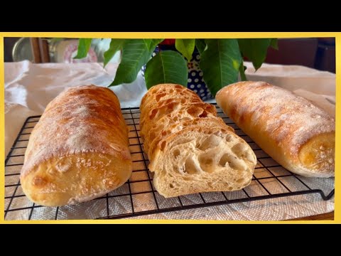 Easy Ciabatta Bread Recipe / No Knead Bread / Poolish Method 치아바타빵