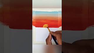 easy acrylic painting/sunset painting#art#acrylicscenery#easypainting#drawing