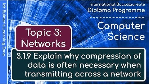 IB DP Computer Science - Topic 3: Networks  - VIDEO 3.1.9 - Importance of Data Compression