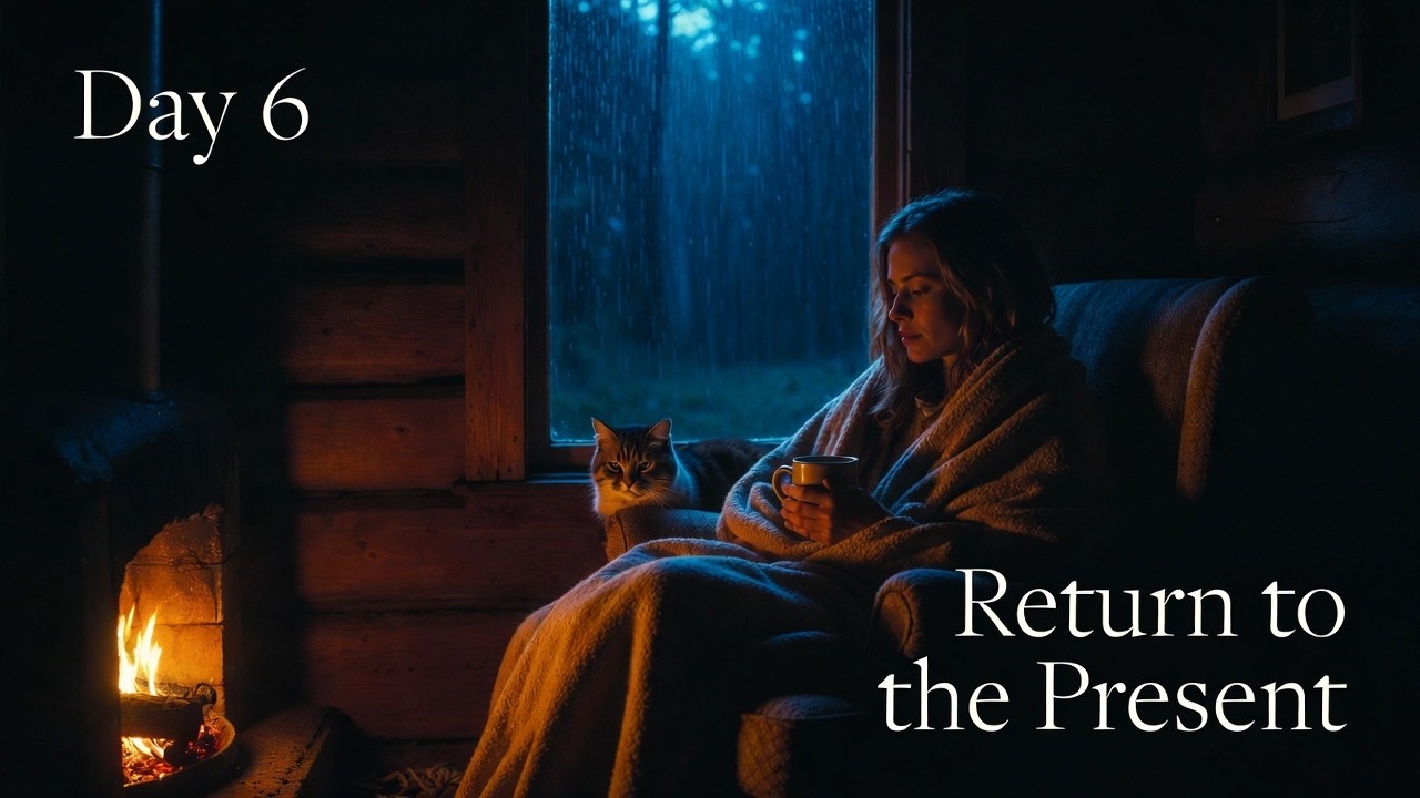 Return to the Present | Cozy Rain Night & Fireplace Calm (Day 6)