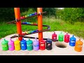 Marble Run Race ASMR ☆ Giant Top Soda Bottles! Coca Cola and Mentos in the Big Underground Hole!