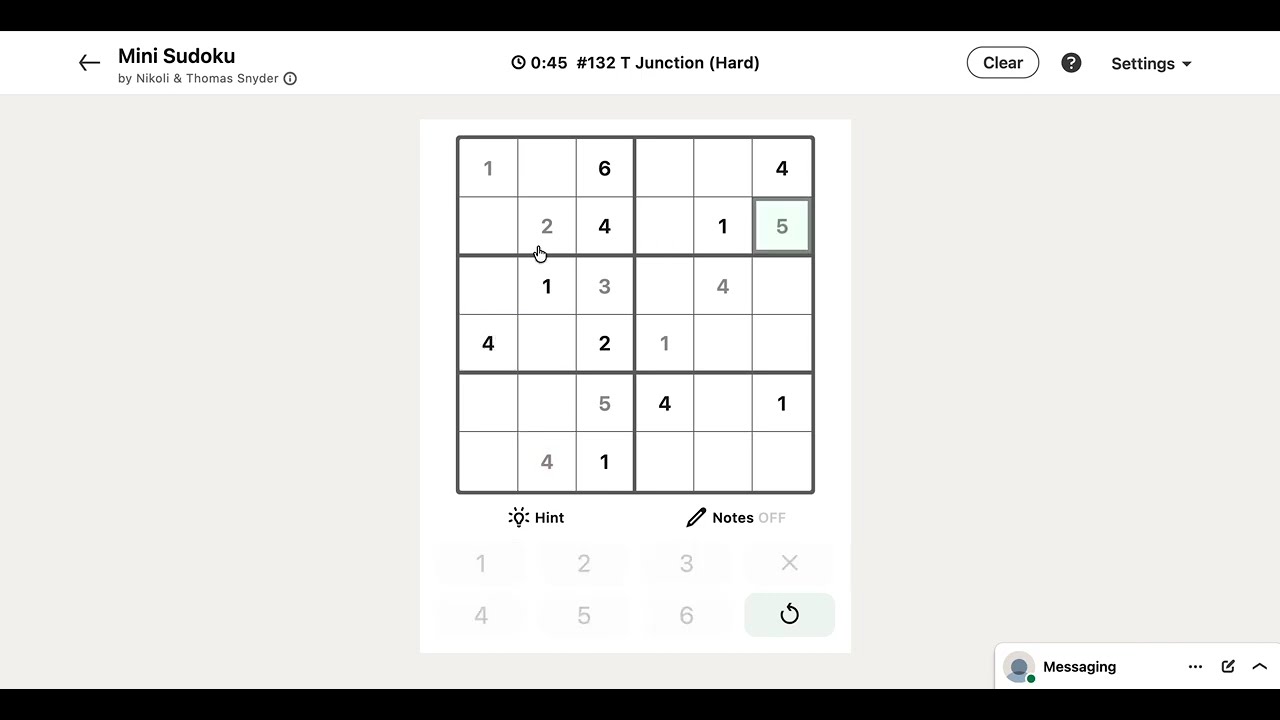 LinkedIn Mini Sudoku Answer Today #132 T Junction