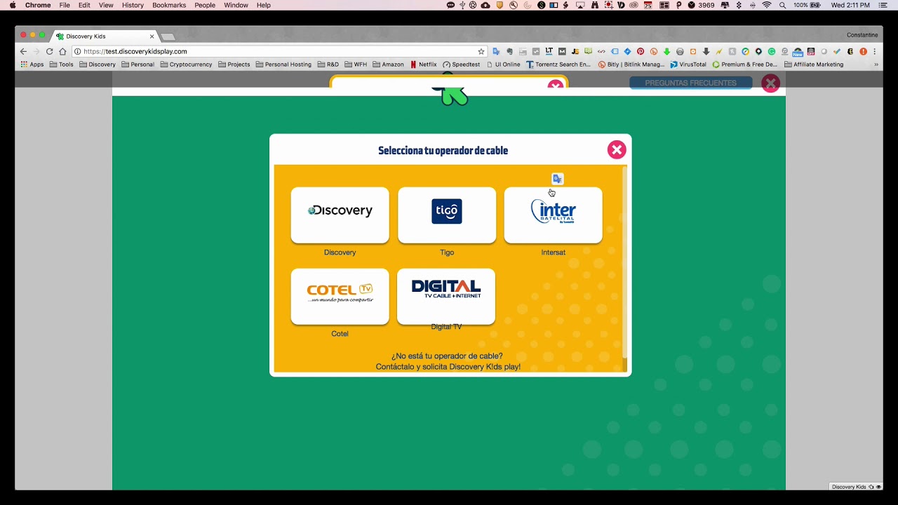Failed Authentication - Discovery Kids Play + Cotel Integration