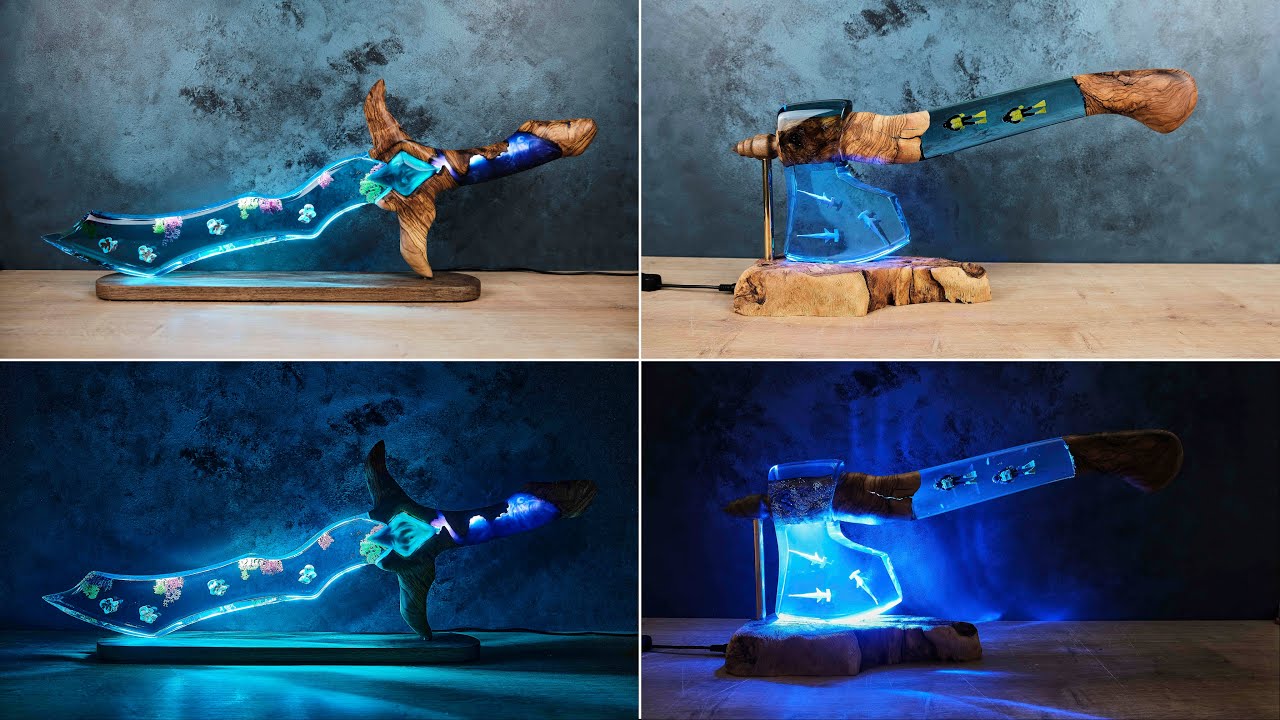 2 Отличные фантастические идеи ламп из эпоксидной смолы