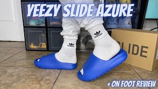 Adidas Yeezy Slide Azure Review + On Foot Review & Sizing Tips