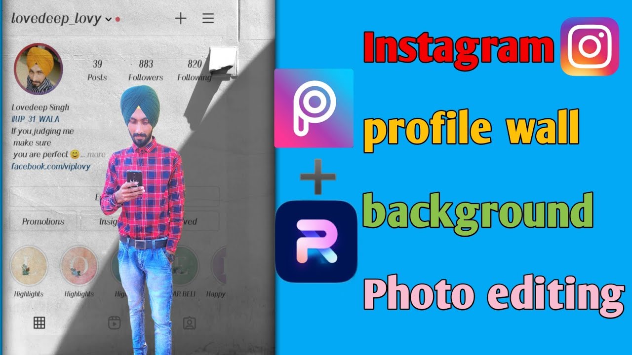 Instagram profile wall background photo editing in Picsart // Picsart photo  editing - YouTube