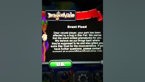 Dragonvale glitch fixed message