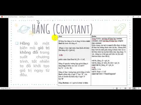 Biến, Hằng, Các kiểu dữ liệu, Các toán tử trong ngôn ngữ Java && Kotlin