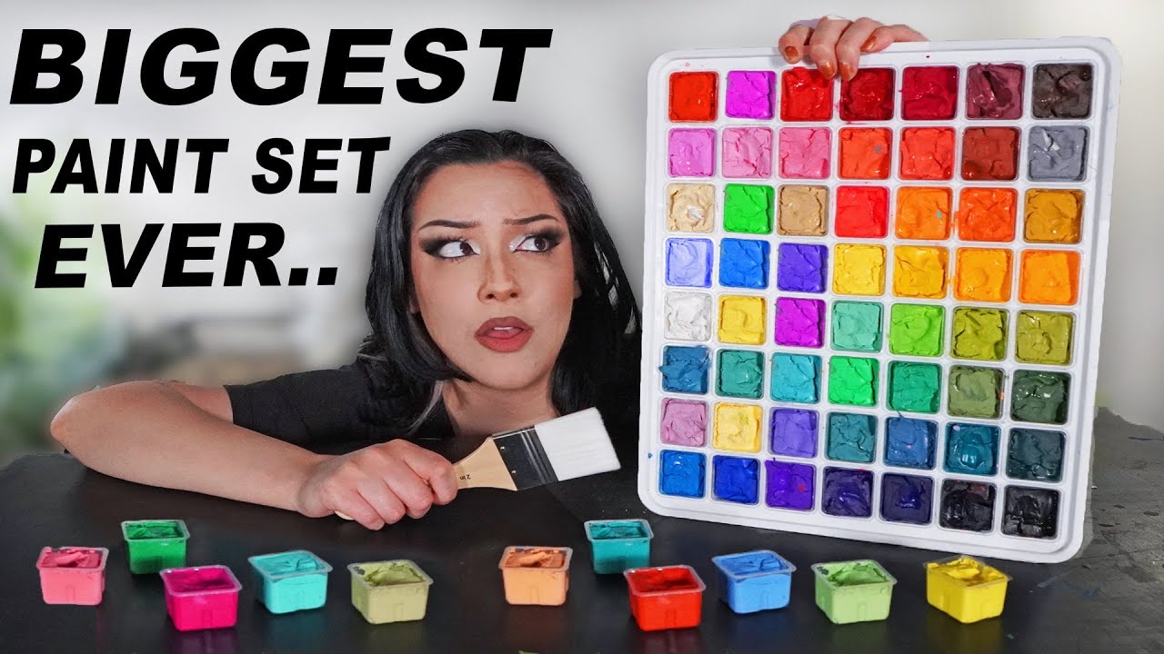 I Tested The World's LARGEST Jelly Gouache Paint Set.. 