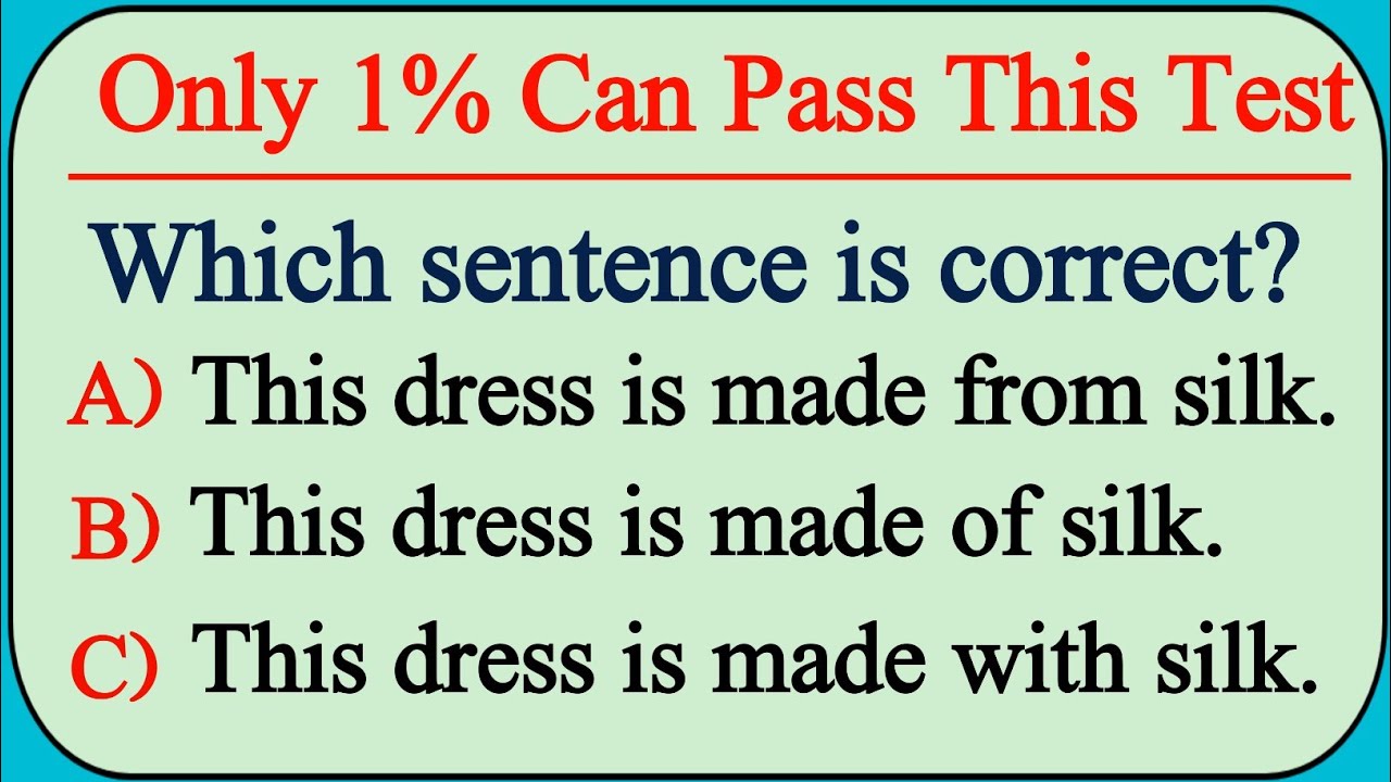 Mixed Grammar Test: 99% Can't Pass This Test
