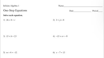 Solving One-Step Equations Part 2 - Kuta Software