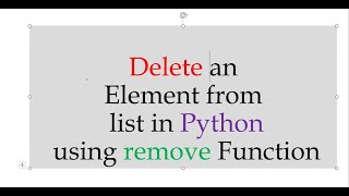 Remove element from list using remove function