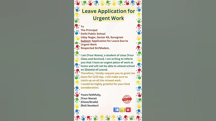 How to Write Leave Application for Urgent Work | Leave application |urgent piece of work application