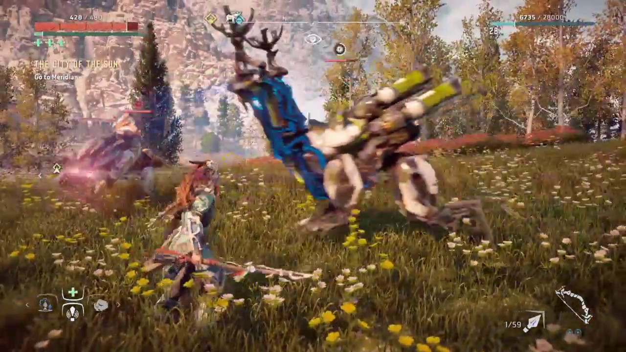 Horizon Zero Dawn Overriding a Grazer and using it to your advantage