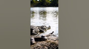 Crocodile vs snake 🐍#snakevideo #crocodile #animals