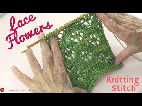 Knitted Lace Flowers - Geometric Knitting Pattern - V Shape Knit