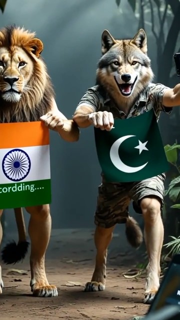 Indian lion vs pakistan wolf #AnimatedStory#AnimationVideo# ...