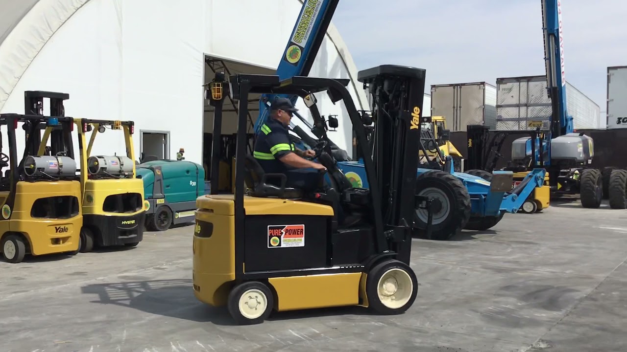 STOCK # 26081 YALE 6000LB ERC060 4 WHEEL ELECTRIC FORKLIFT---OTAY MESA SALES