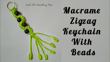 Macrame Zigzag Beaded Keychain |Macrame for beginners | DIY keychain