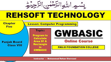 ( Part 13 ) - Program to Calculate Area Of A Rectangle in GWBASIC