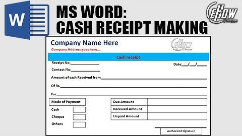 How to Make a Cash Receipt in Microsoft Word | eHow