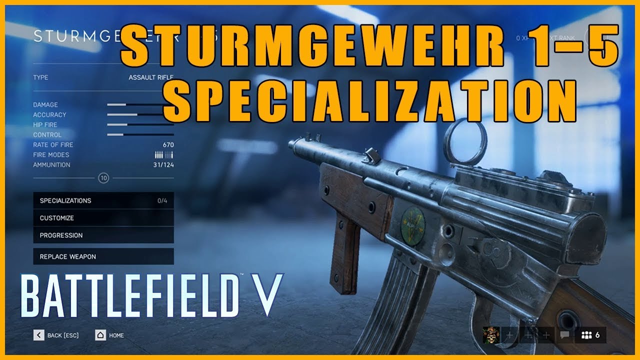 ⭐️ Battlefield V - Sturmgewehr 1-5 - Weapon Specialization Quick Guide