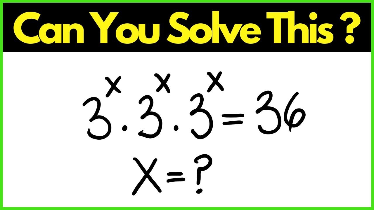 Solve This Exponential Equation Cool Math Problem | Find the Value of X ...