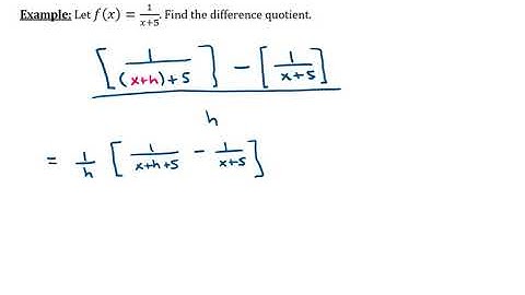 Difference Quotient (Example 3)