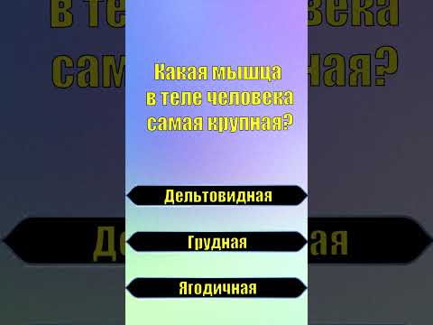 ТЕСТ НА ЭРУДИЦИЮ. Какая мышца в теле человека самая крупная?
