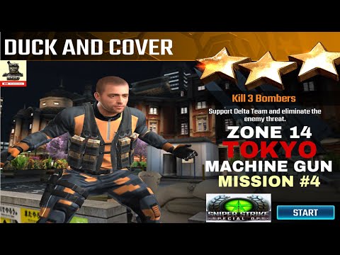 Campaign Zone 14 Tokyo Machine Gun mission #4 Duck and cover sniper strike : special ops